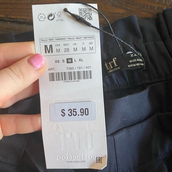 Navy blue paper bag short - Picture 4 of 5